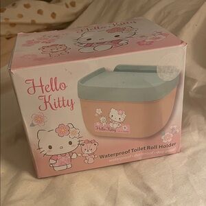 Never Used Hello Kitty Pink and Blue Toilet Roll Holder with Cell Phone Holder